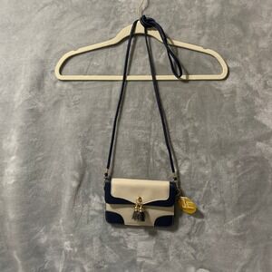 Urban‎ Energy Venue Crossbody Purse Cream Navy Blue Tassel Vegan Leather NWT